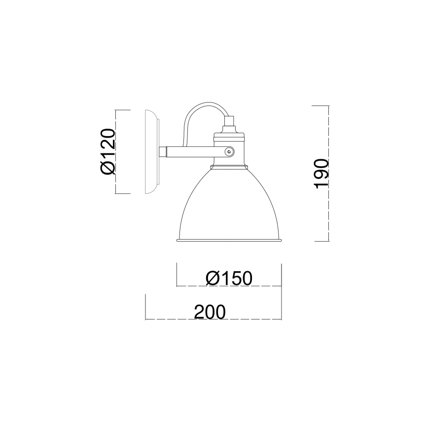 Brilagi - Sieninis akcentinis šviestuvas TECHNO 1xE27/60W/230V kreminė/patina