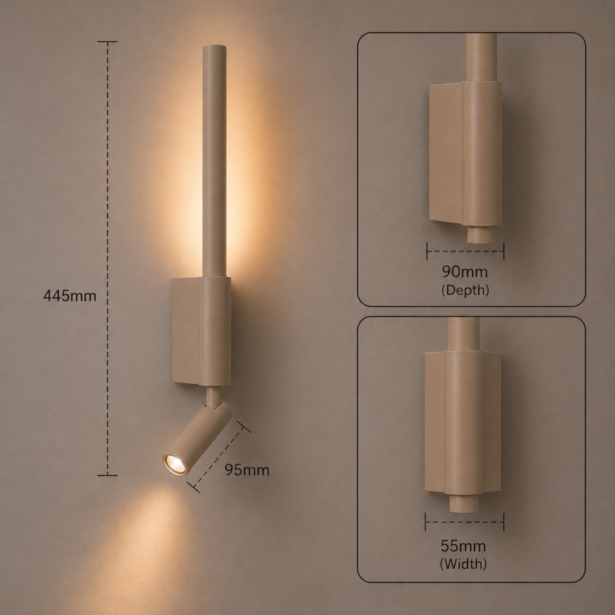 BRILAGI - sieninis LED taškinis šviestuvas VIXON LED/3W/230V + LED/5W smėlinė CRI 90