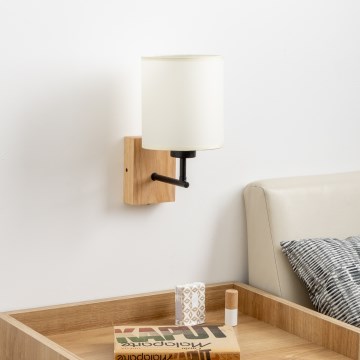 Brilagi - Sieninis šviestuvas 1xE27/25W/230V ąžuolas/juoda/kreminė