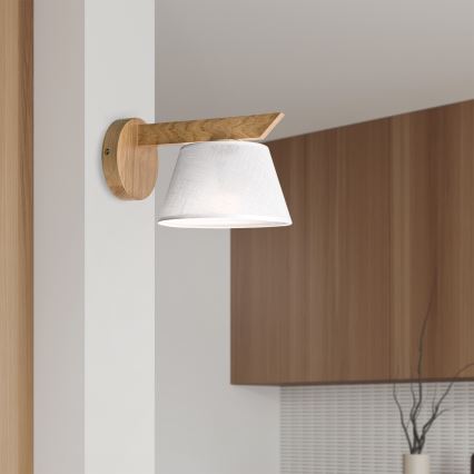 Brilagi - Sieninis šviestuvas ANTHONY 1xE14/40W/230V ąžuolas/balta
