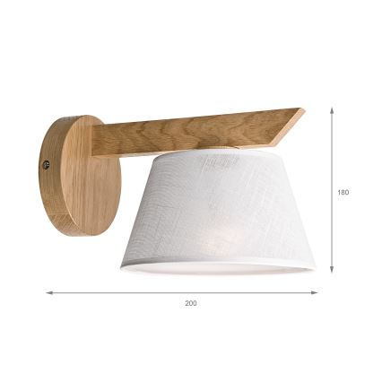 Brilagi - Sieninis šviestuvas ANTHONY 1xE14/40W/230V ąžuolas/balta