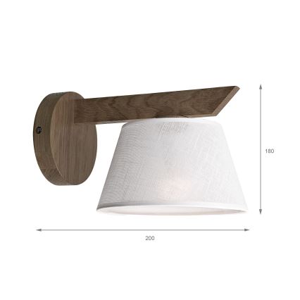Brilagi - Sieninis šviestuvas ANTHONY 1xE14/40W/230V ąžuolas/balta