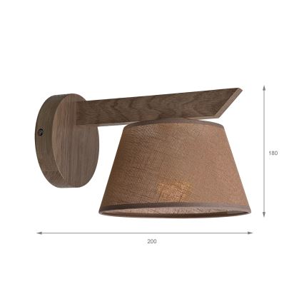 Brilagi - Sieninis šviestuvas ANTHONY 1xE14/40W/230V ąžuolas/ruda