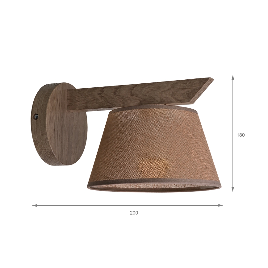 Brilagi - Sieninis šviestuvas ANTHONY 1xE14/40W/230V ąžuolas/ruda