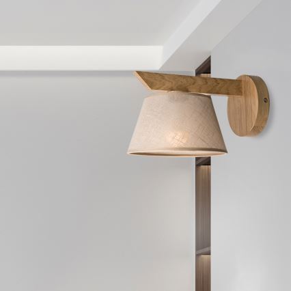 Brilagi - Sieninis šviestuvas ANTHONY 1xE14/40W/230V ąžuolas/smėlio spalva