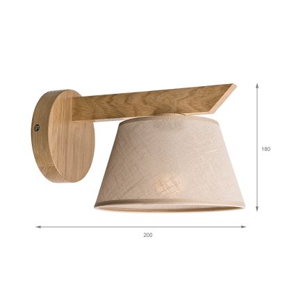 Brilagi - Sieninis šviestuvas ANTHONY 1xE14/40W/230V ąžuolas/smėlio spalva