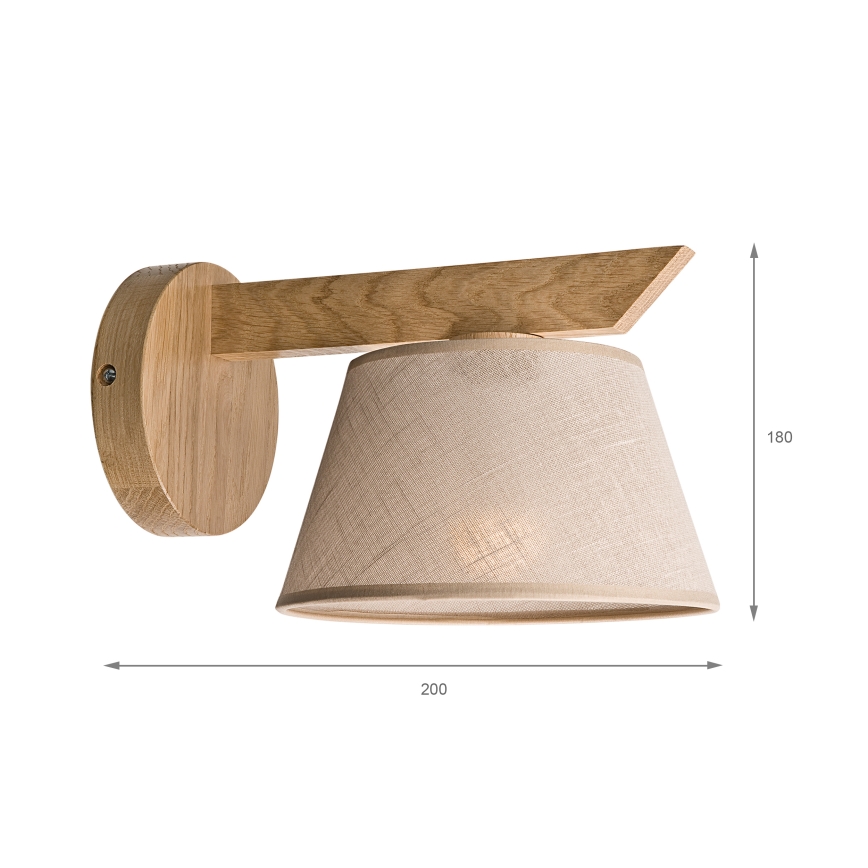 Brilagi - Sieninis šviestuvas ANTHONY 1xE14/40W/230V ąžuolas/smėlio spalva