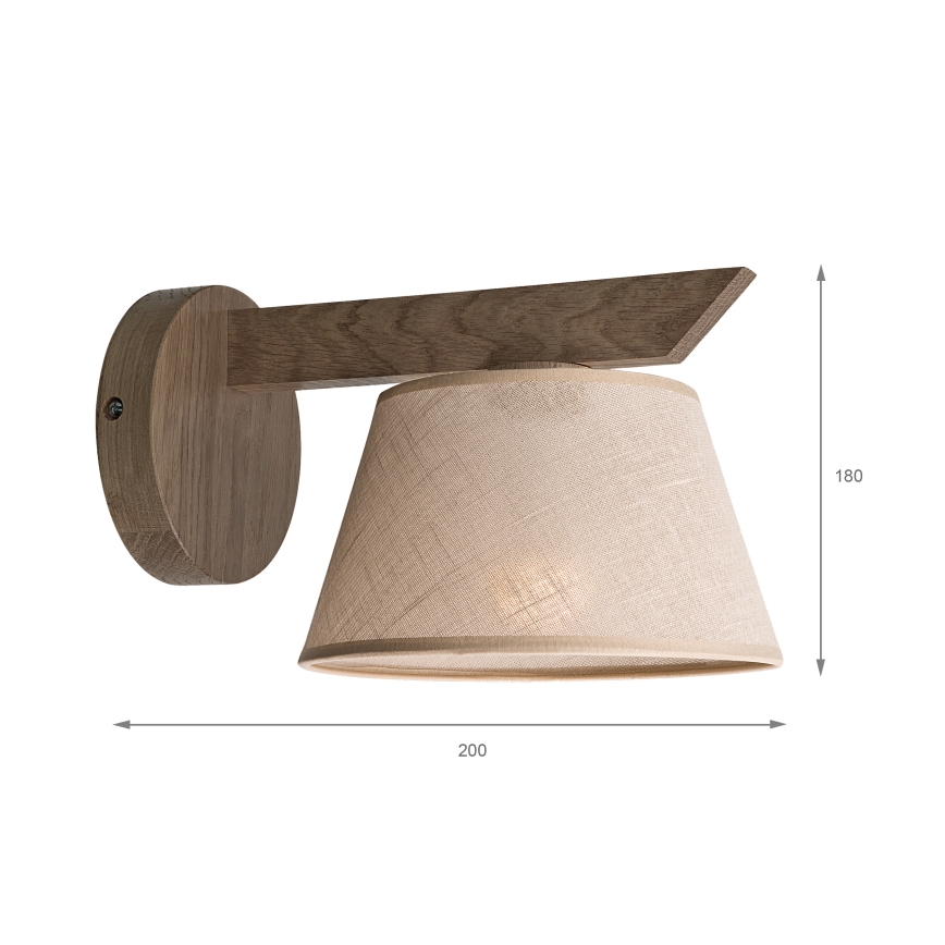 Brilagi - Sieninis šviestuvas ANTHONY 1xE14/40W/230V ąžuolas/smėlio spalva