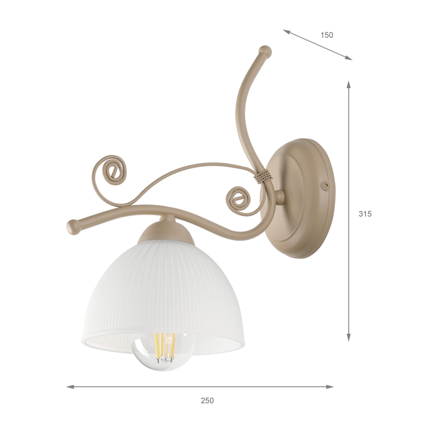 BRILAGI - Sieninis šviestuvas ANTICO MODERN 1xE27/60W/230V smėlio spalvos