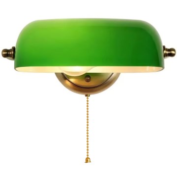 Brilagi - Sieninis šviestuvas BANK OFFICE 1xE27/60W/230V žalvarinis/žalias