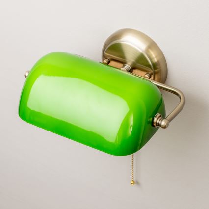 Brilagi - Sieninis šviestuvas BANK OFFICE 1xE27/60W/230V žalvarinis/žalias