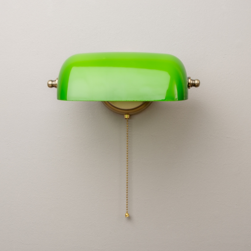 Brilagi - Sieninis šviestuvas BANK OFFICE 1xE27/60W/230V žalvarinis/žalias