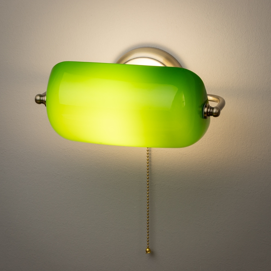 Brilagi - Sieninis šviestuvas BANK OFFICE 1xE27/60W/230V žalvarinis/žalias