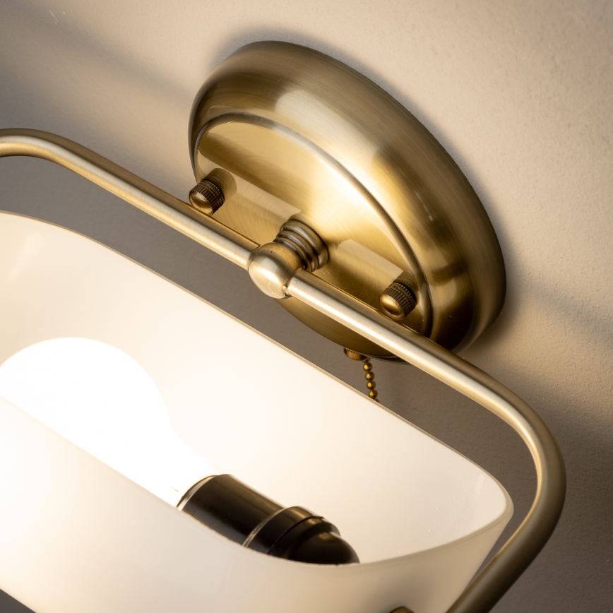 Brilagi - Sieninis šviestuvas BANK OFFICE 1xE27/60W/230V žalvaris/balta