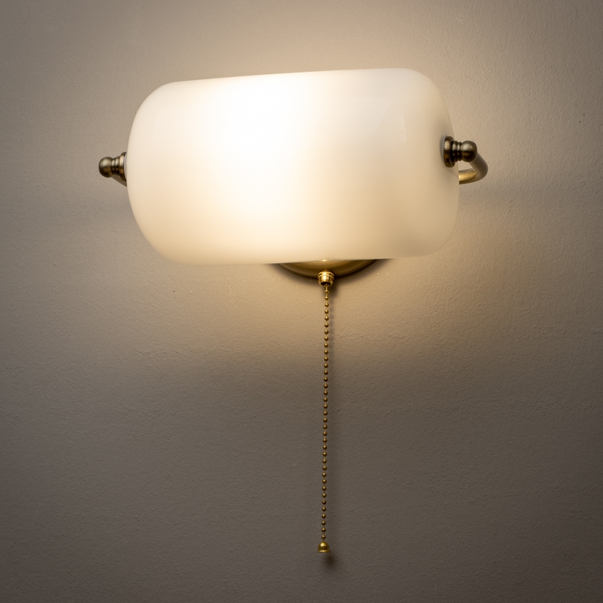 Brilagi - Sieninis šviestuvas BANK OFFICE 1xE27/60W/230V žalvaris/balta