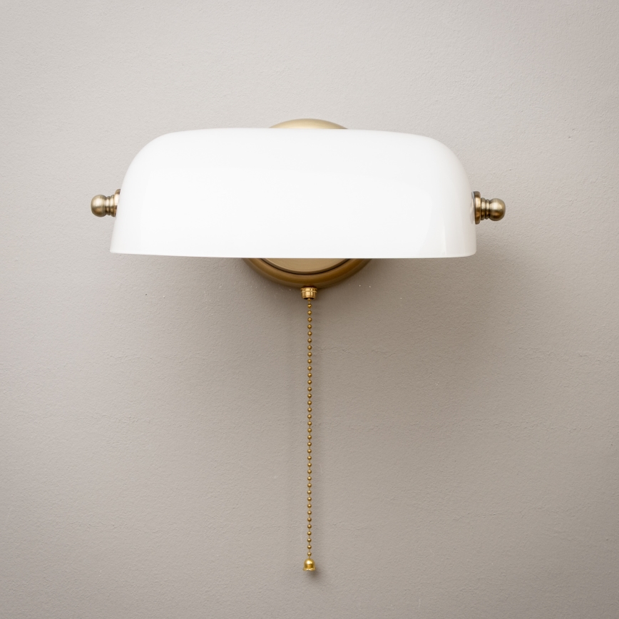 Brilagi - Sieninis šviestuvas BANK OFFICE 1xE27/60W/230V žalvaris/balta