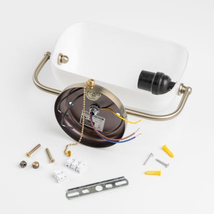 Brilagi - Sieninis šviestuvas BANK OFFICE 1xE27/60W/230V žalvaris/balta