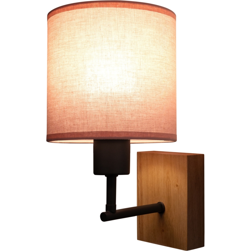 BRILAGI - Vaikiška sieninė lempa BOBO WOOD 1xE27/25W/230V ąžuolas/juoda/rožinė