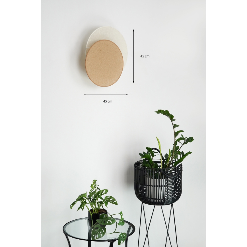 Brilagi - Sieninis šviestuvas CIRCLES 1xE27/15W/230V 45x45 cm smėlio spalva/kreminė