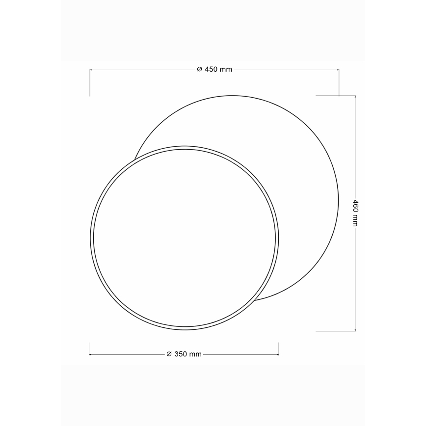 Brilagi - Sieninis šviestuvas CIRCLES 1xE27/60W/230V skersmuo 45 cm, kreminės/rudos spalvos