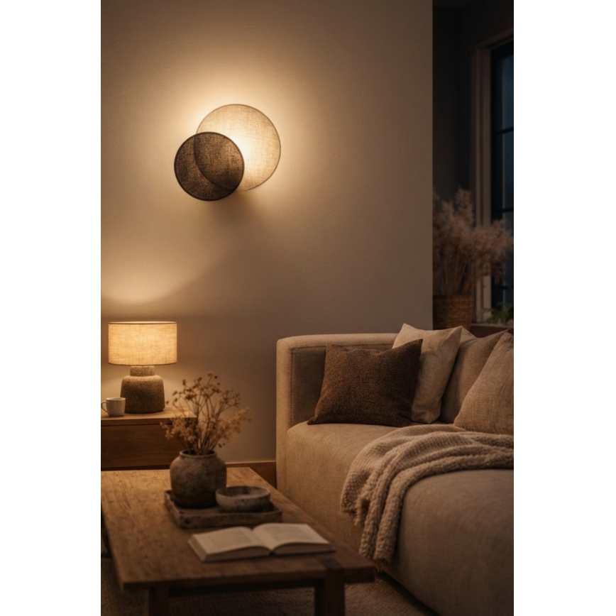 Brilagi - Sieninis šviestuvas CIRCLES 1xE27/60W/230V Ø 35 cm kreminis/rudas