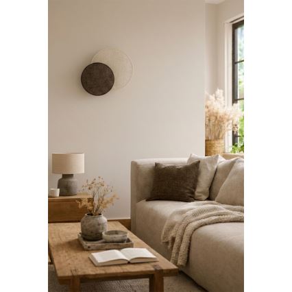 Brilagi - Sieninis šviestuvas CIRCLES 1xE27/60W/230V Ø 35 cm kreminis/rudas