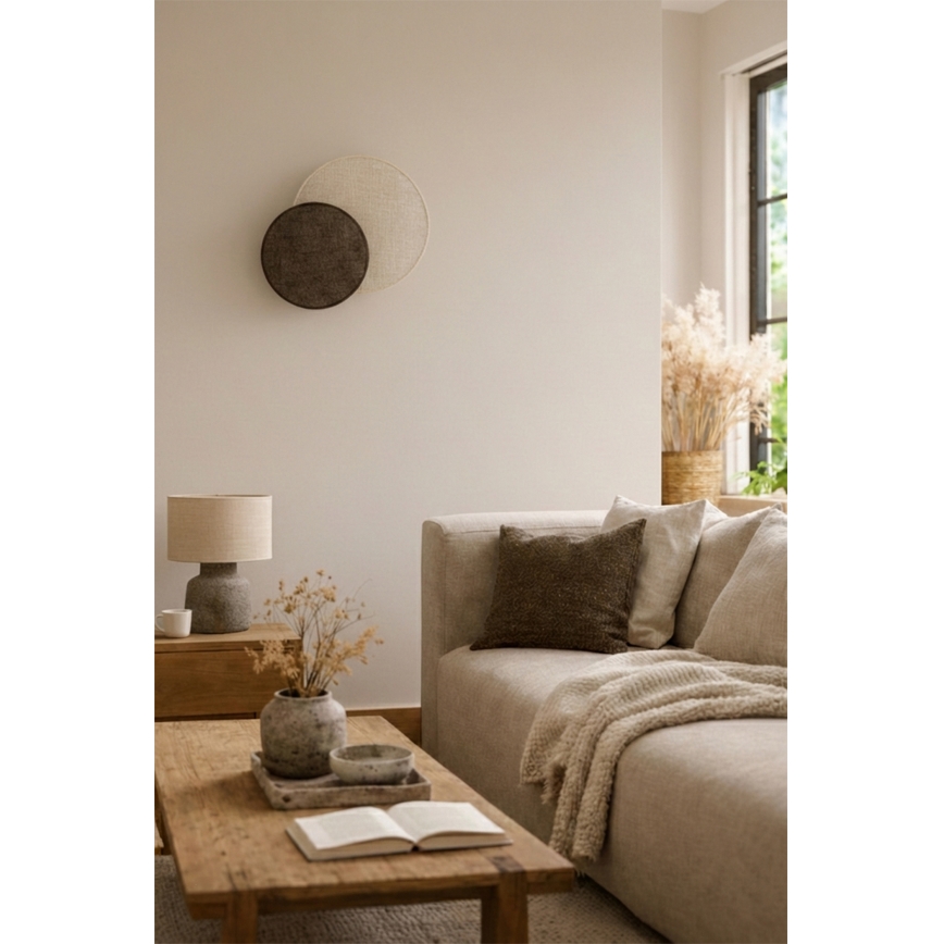 Brilagi - Sieninis šviestuvas CIRCLES 1xE27/60W/230V Ø 35 cm kreminis/rudas
