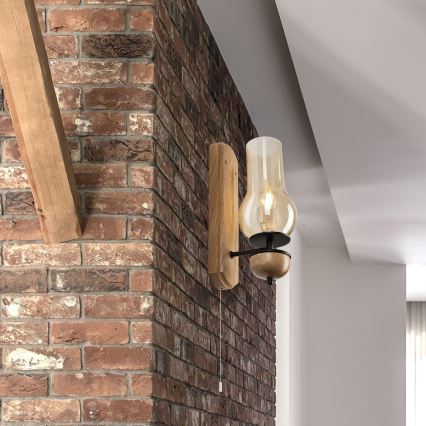 Brilagi - Sieninis šviestuvas COTTAGE 1xE14/40W/230V ąžuolas/ruda