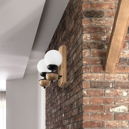 Brilagi - Sieninis šviestuvas COTTAGE 2xG9/40W/230V ąžuolas/balta