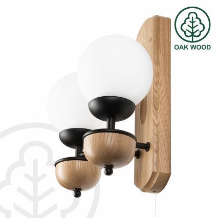 Brilagi - Sieninis šviestuvas COTTAGE 2xG9/40W/230V ąžuolas/balta