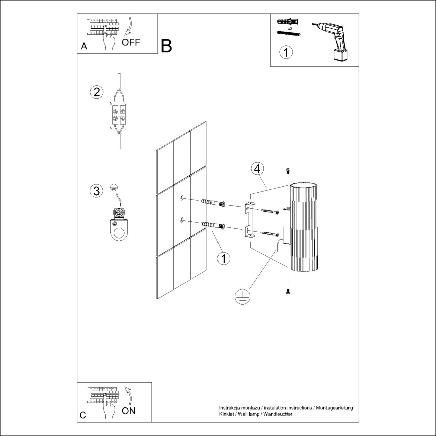 Brilagi - Sieninis šviestuvas CRESTO 2xGU10/10W/230V 20 cm juoda