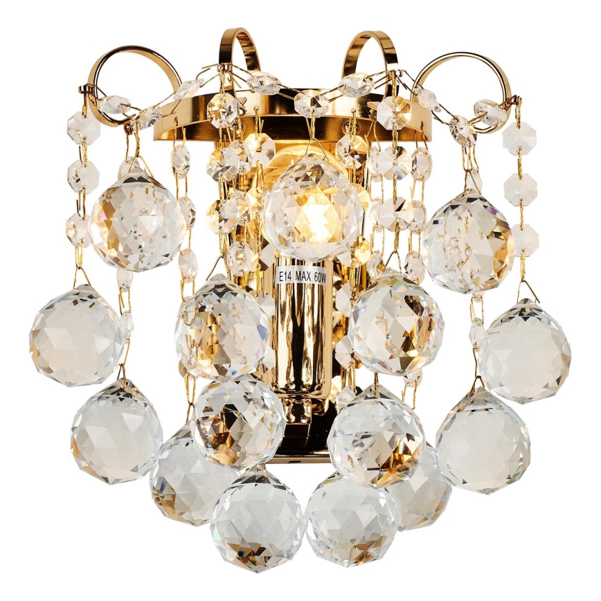 Brilagi - Sieninis šviestuvas CRYSTAL 1xE14/60W/230V auksas