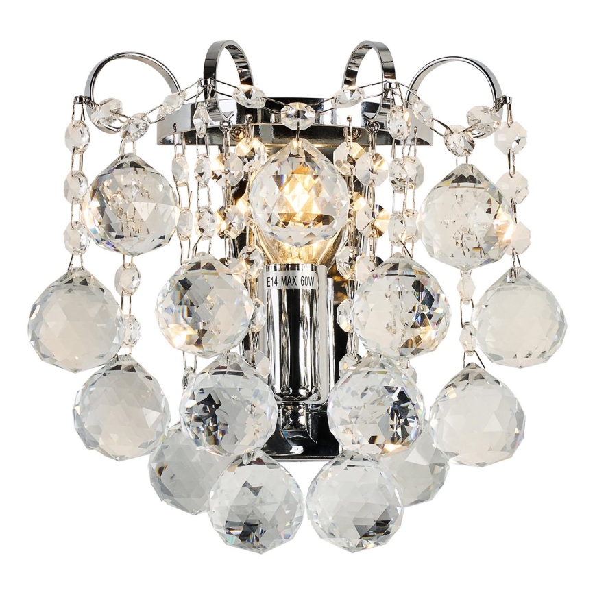 Brilagi - Sieninis šviestuvas CRYSTAL 1xE14/60W/230V blizgus chromas