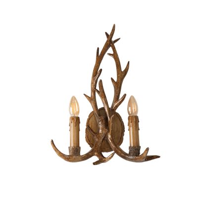 Brilagi - Sieninis šviestuvas DEER 2xE14/10W/230V, ragai