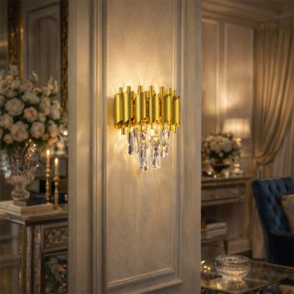 Brilagi - sieninis šviestuvas ECLIPSE 2xE14/10W/230V auksinis