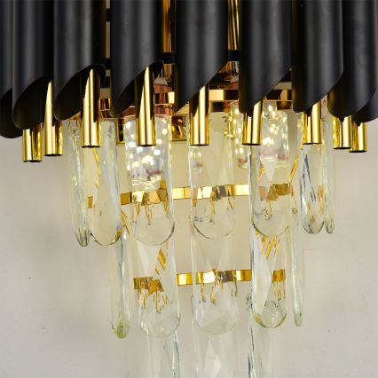 Brilagi - Sieninis šviestuvas ECLIPSE 2xE14/10W/230V juoda/auksinė