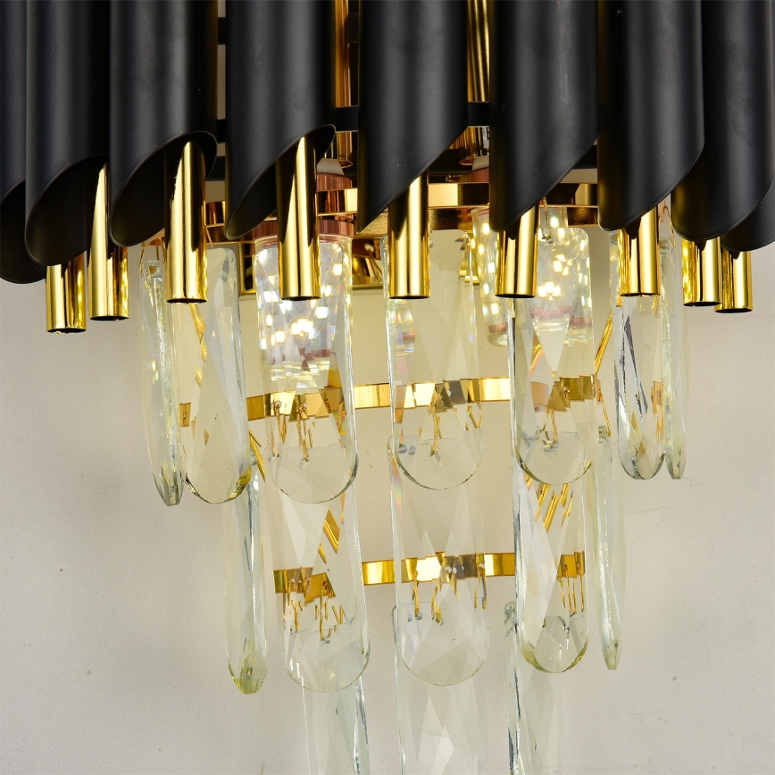 Brilagi - Sieninis šviestuvas ECLIPSE 2xE14/10W/230V juoda/auksinė