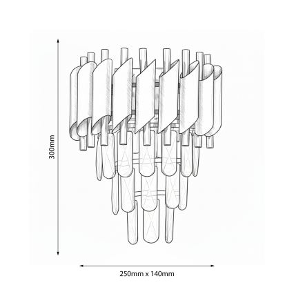 Brilagi - Sieninis šviestuvas ECLIPSE 2xE14/10W/230V juoda/auksinė