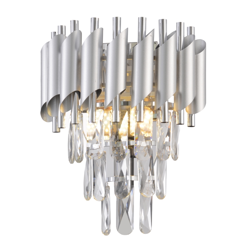 Brilagi - Sieninis šviestuvas ECLIPSE 2xE14/10W/230V, sidabro spalvos