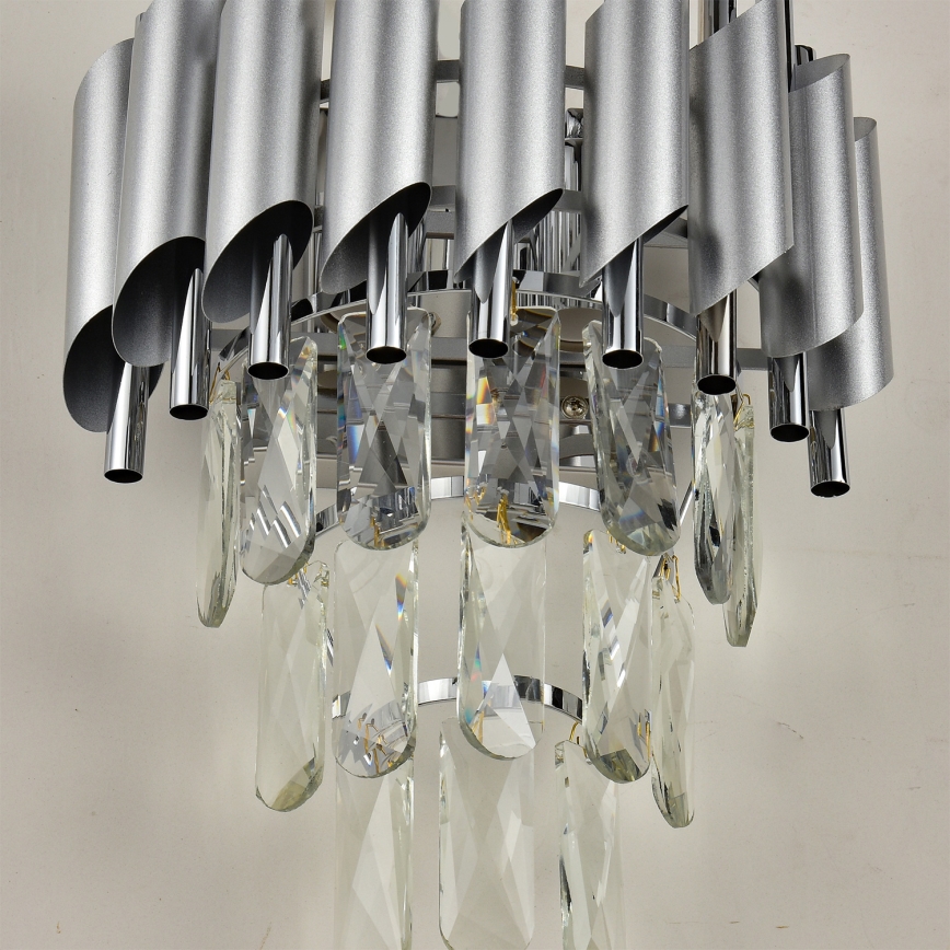 Brilagi - Sieninis šviestuvas ECLIPSE 2xE14/10W/230V, sidabro spalvos