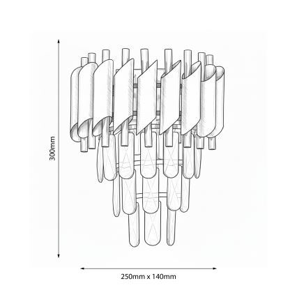Brilagi - Sieninis šviestuvas ECLIPSE 2xE14/10W/230V, sidabro spalvos
