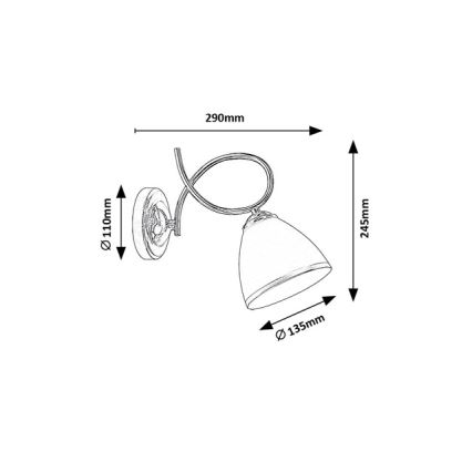 Brilagi - Sieninis šviestuvas FRED 1xE27/60W/230V blizgus chromas