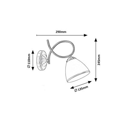 Brilagi - Sieninis šviestuvas FRED 1xE27/60W/230V bronzinis