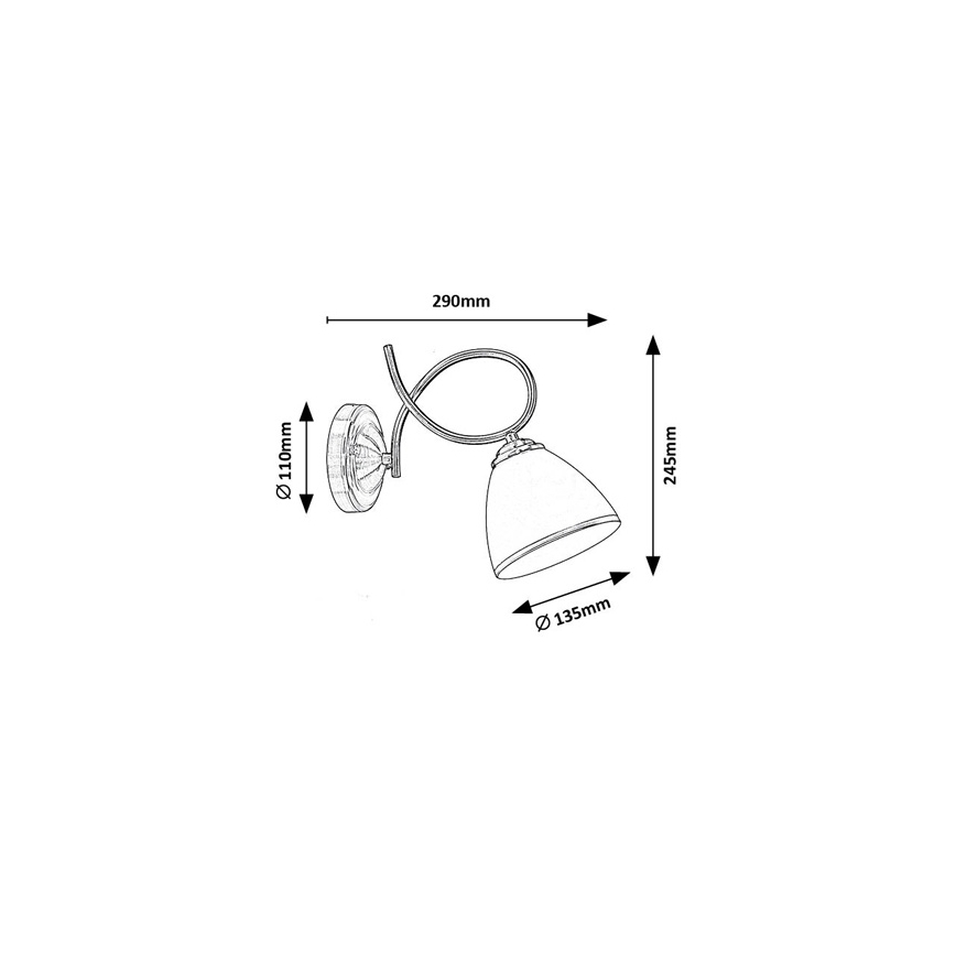 Brilagi - Sieninis šviestuvas FRED 1xE27/60W/230V bronzinis