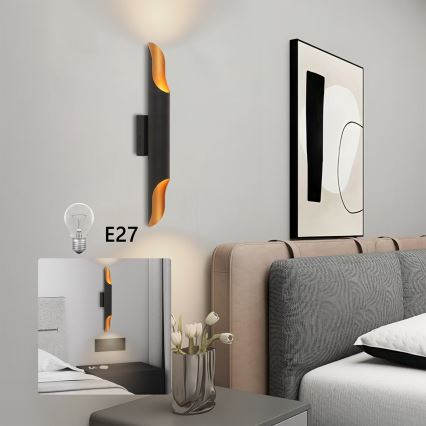 Brilagi - sieninis šviestuvas KALMAR 2xE27/40W/230V juoda/bronzinė