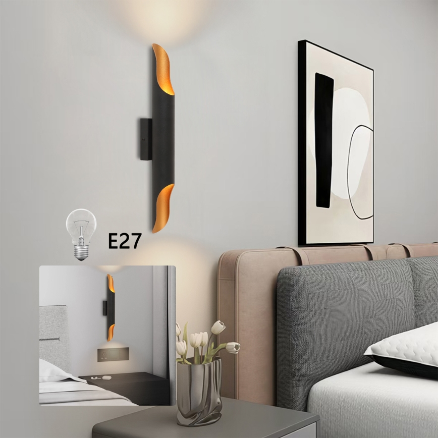 Brilagi - sieninis šviestuvas KALMAR 2xE27/40W/230V juoda/bronzinė