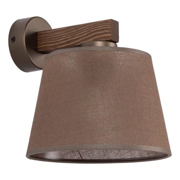 Brilagi - Sieninis šviestuvas LATTE 1xE27/15W/230V pušis/ruda