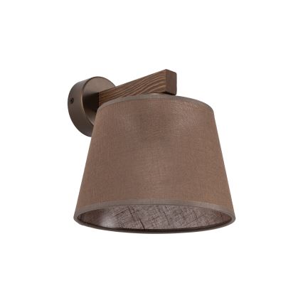 Brilagi - Sieninis šviestuvas LATTE 1xE27/15W/230V pušis/ruda