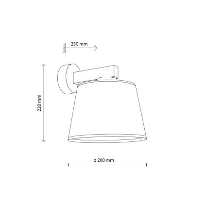 Brilagi - Sieninis šviestuvas LATTE 1xE27/15W/230V pušis/ruda