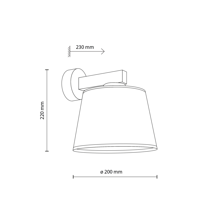 Brilagi - Sieninis šviestuvas LATTE 1xE27/15W/230V pušis/ruda